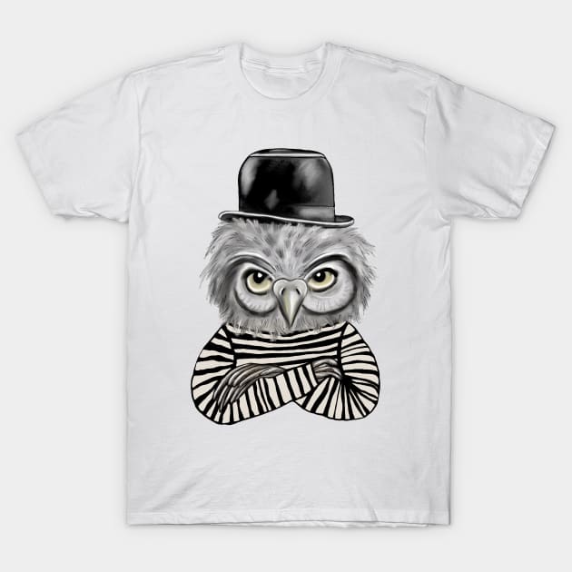 Owl with bowler hat T-Shirt by msmart